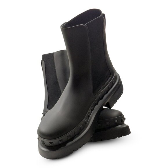 Valentino Garavani M-Way Rockstud Chelsea Black Mens Boots -Size EU 42- (0577) main image 8